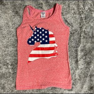 Vintage style girls unicorn tank top